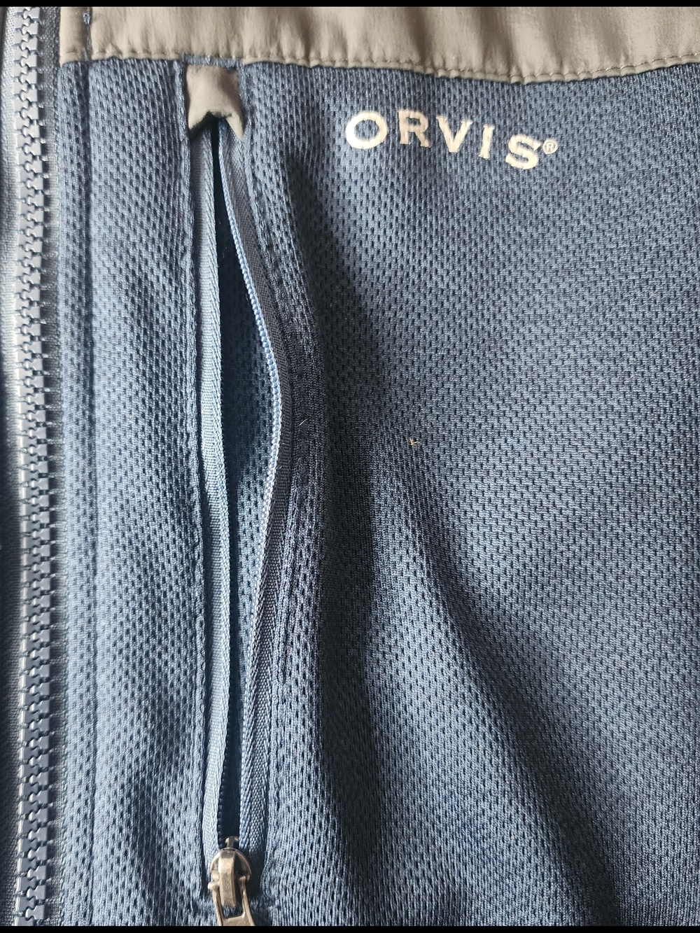 Orvis Navy and Gray Zip Front Fleece Jacket - Picture 5 of 7